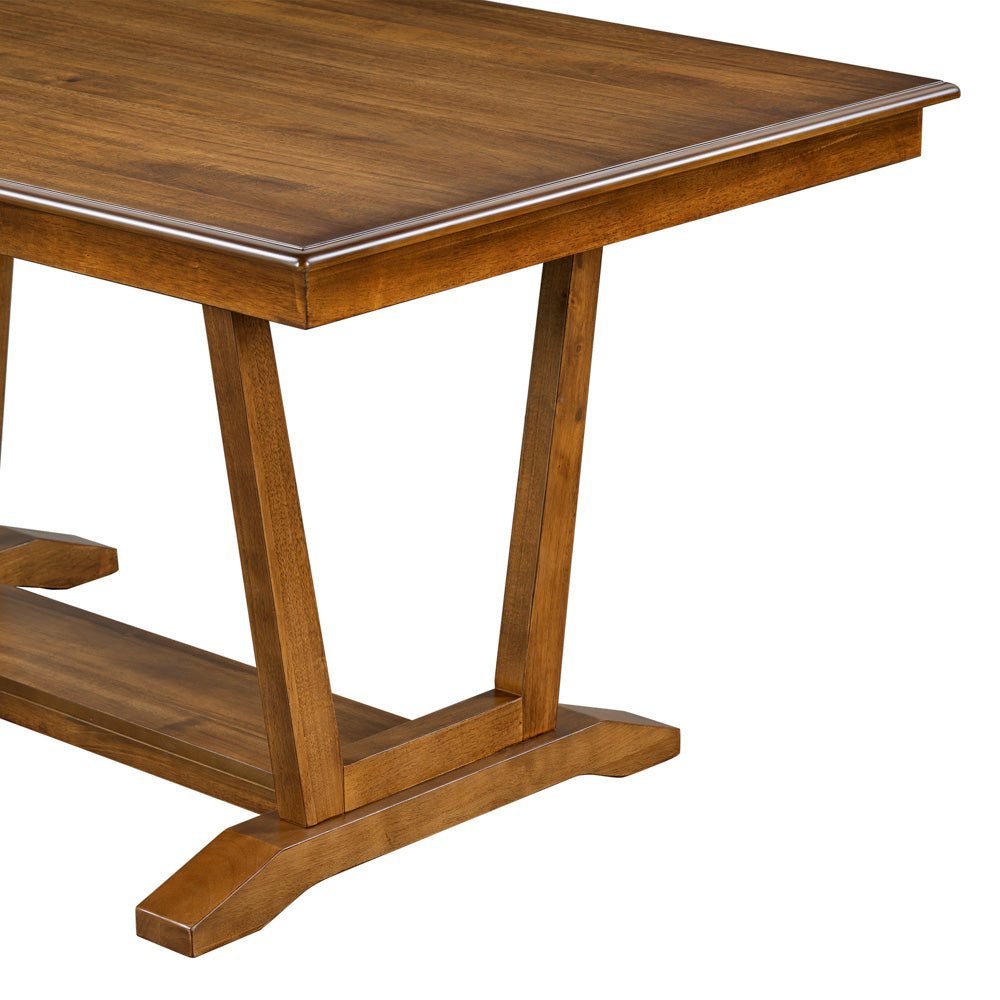 Mela 5-Piece Solid Wood Dining Table Set, Walnut