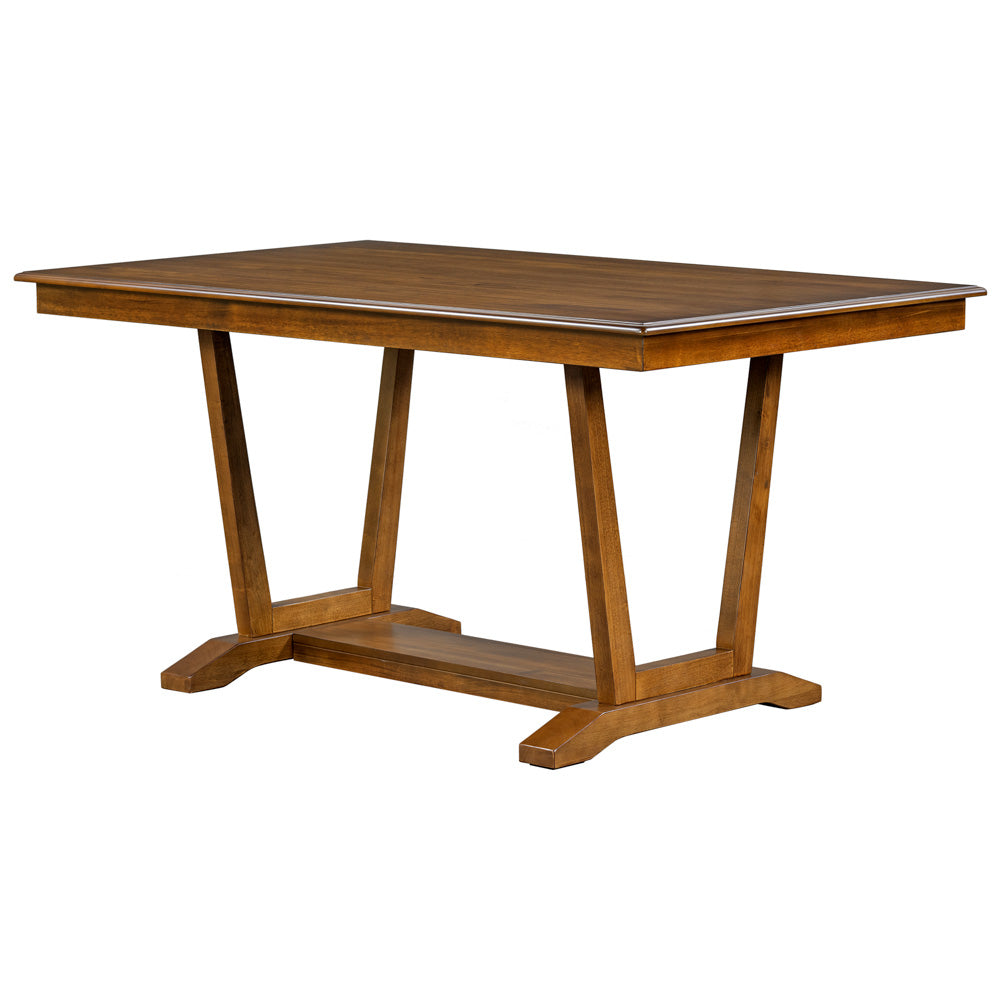 Mela 5-Piece Solid Wood Dining Table Set, Walnut