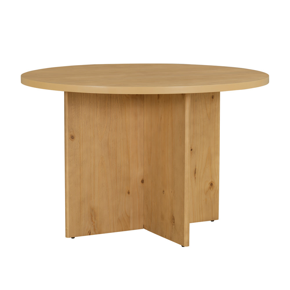 Modern 5-Piece Round Dining Table Set, Natural