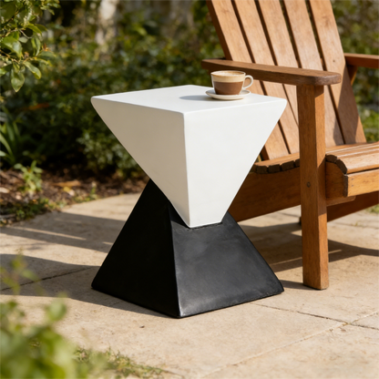 Noa Geometric Outdoor Side Table