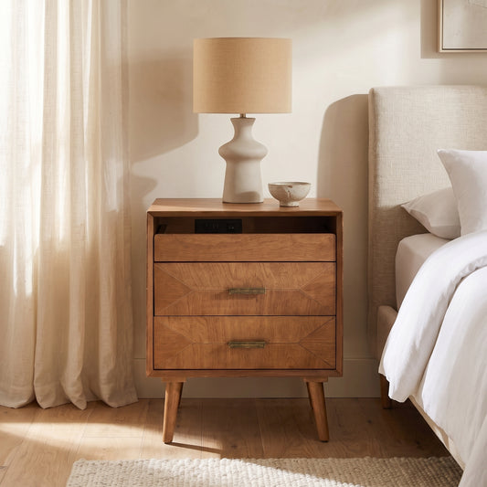 Heritage Charging Nightstand, Oak