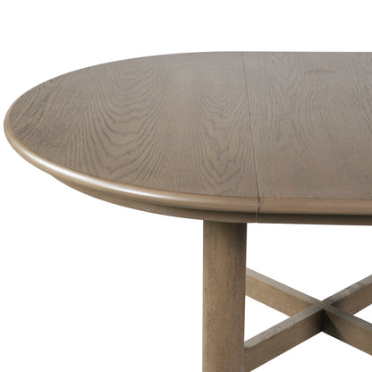 Arden Extendable Oval Dining Table, Distressed Oak Finish