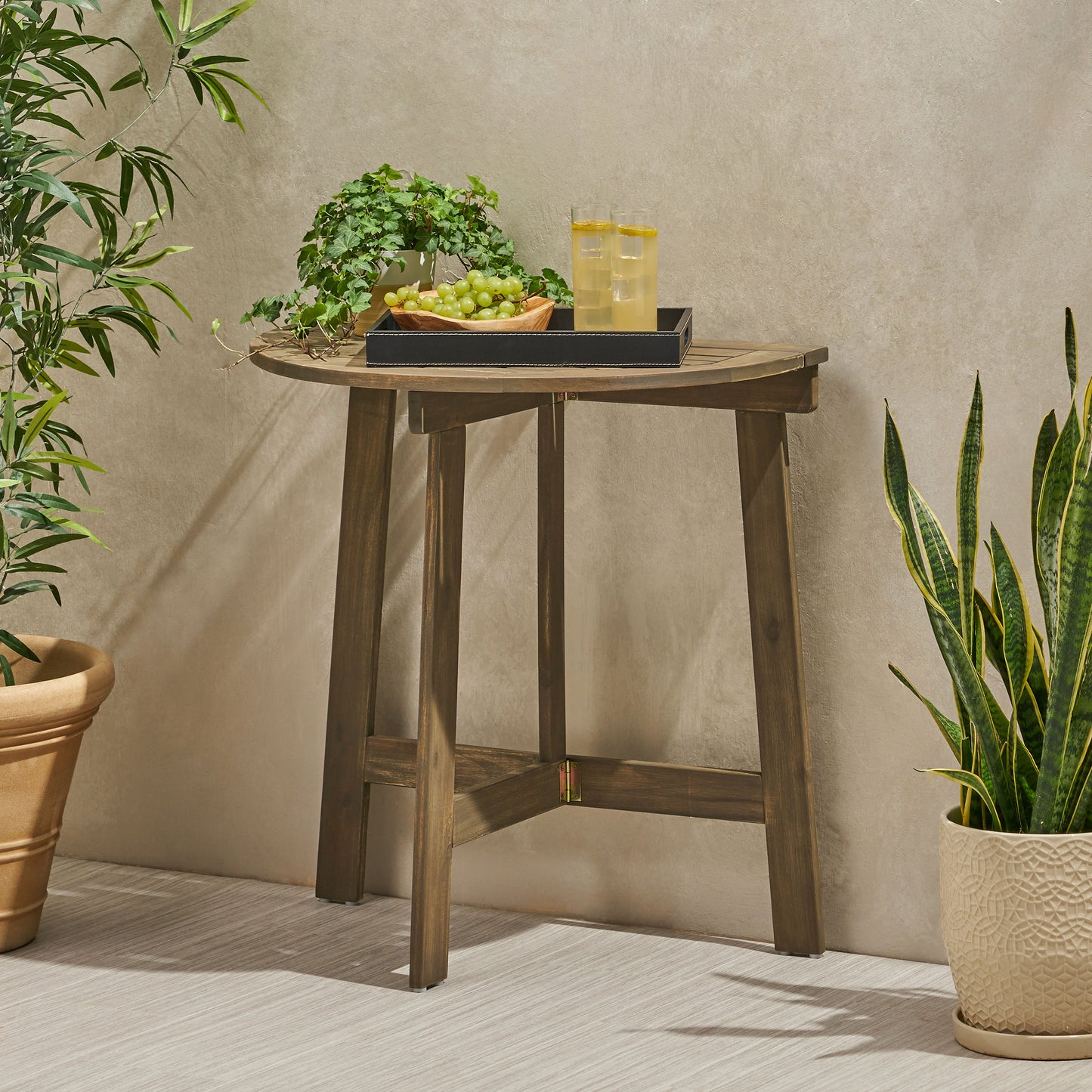 Ardin Folding Bistro Table, Grey Finish