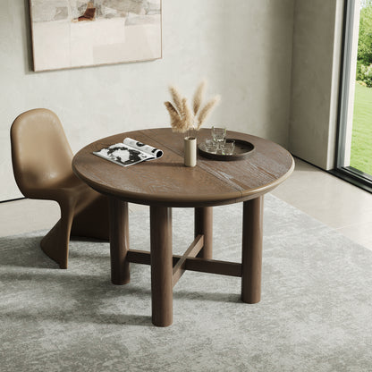 Arden Extendable Oval Dining Table, Distressed Oak Finish