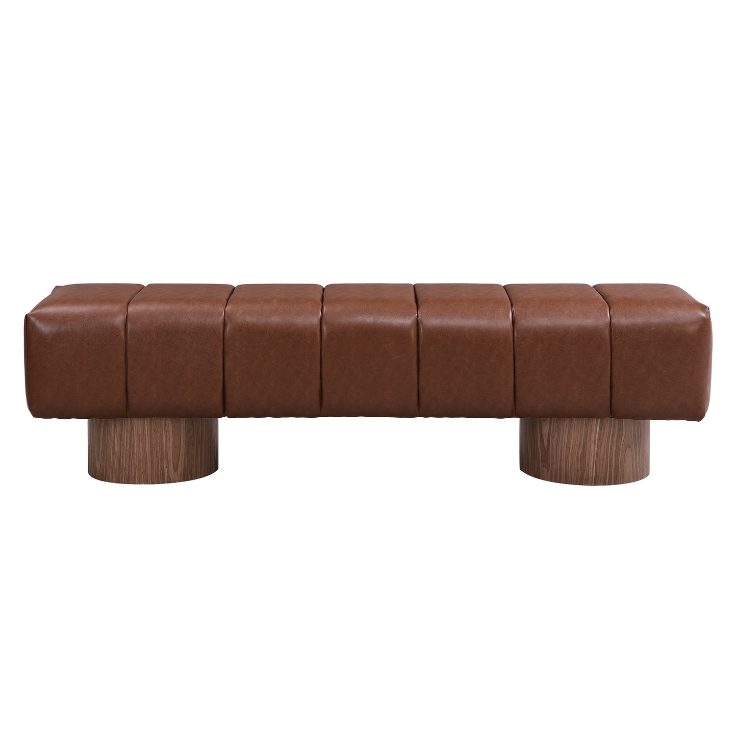 Marin Upholstered Bench – Sculpted Wood Base