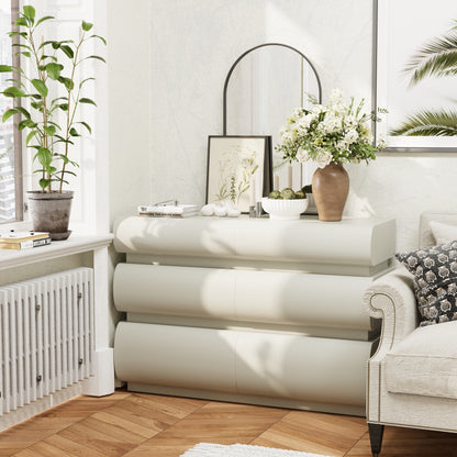 Luna Curved 6-Drawer Dresser, Soft White