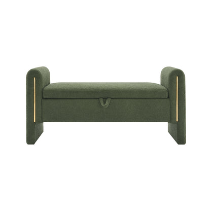 Marlowe Teddy Storage Bench, Olive Green