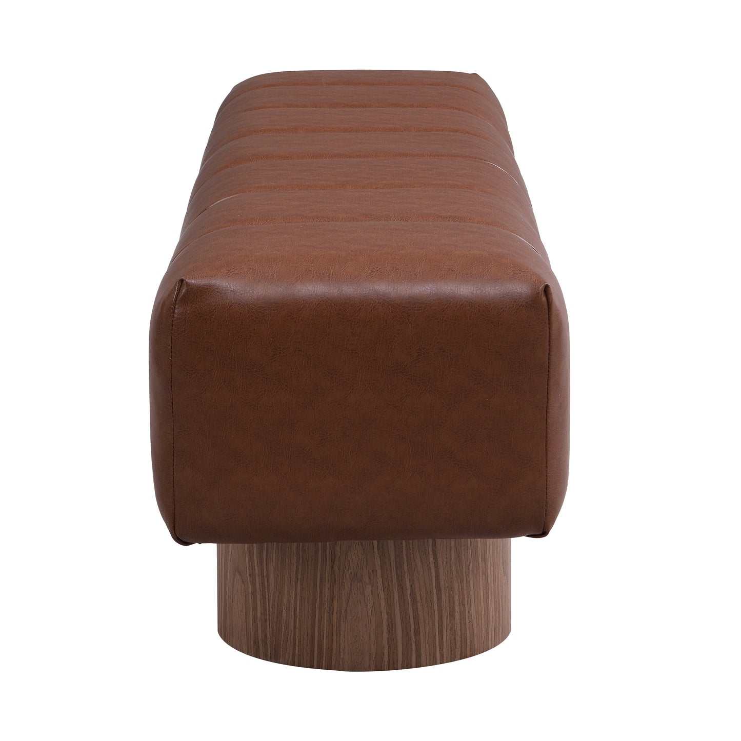 Marin Upholstered Bench – Sculpted Wood Base