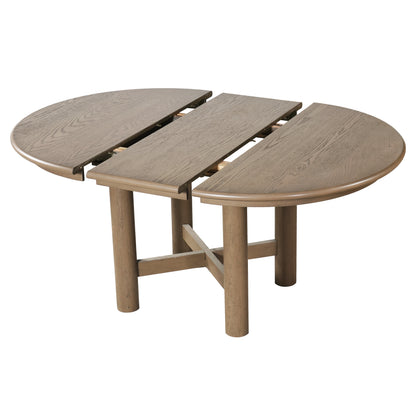 Arden Extendable Oval Dining Table, Distressed Oak Finish