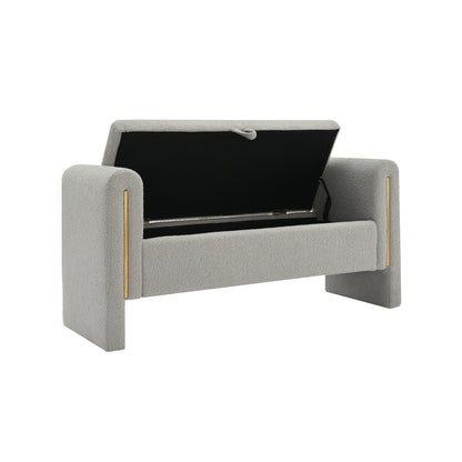 Marlowe Teddy Storage Bench, Grey