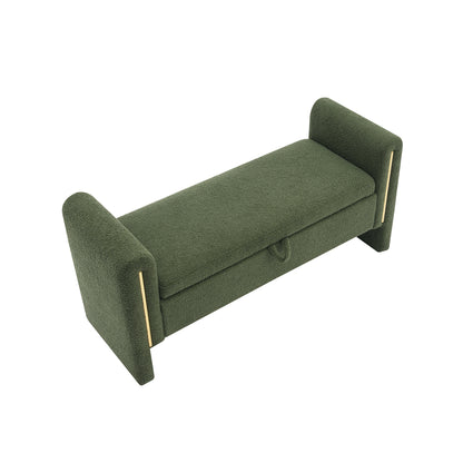 Marlowe Teddy Storage Bench, Olive Green
