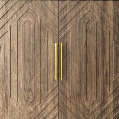 Walnut Geometric Relief Sideboard