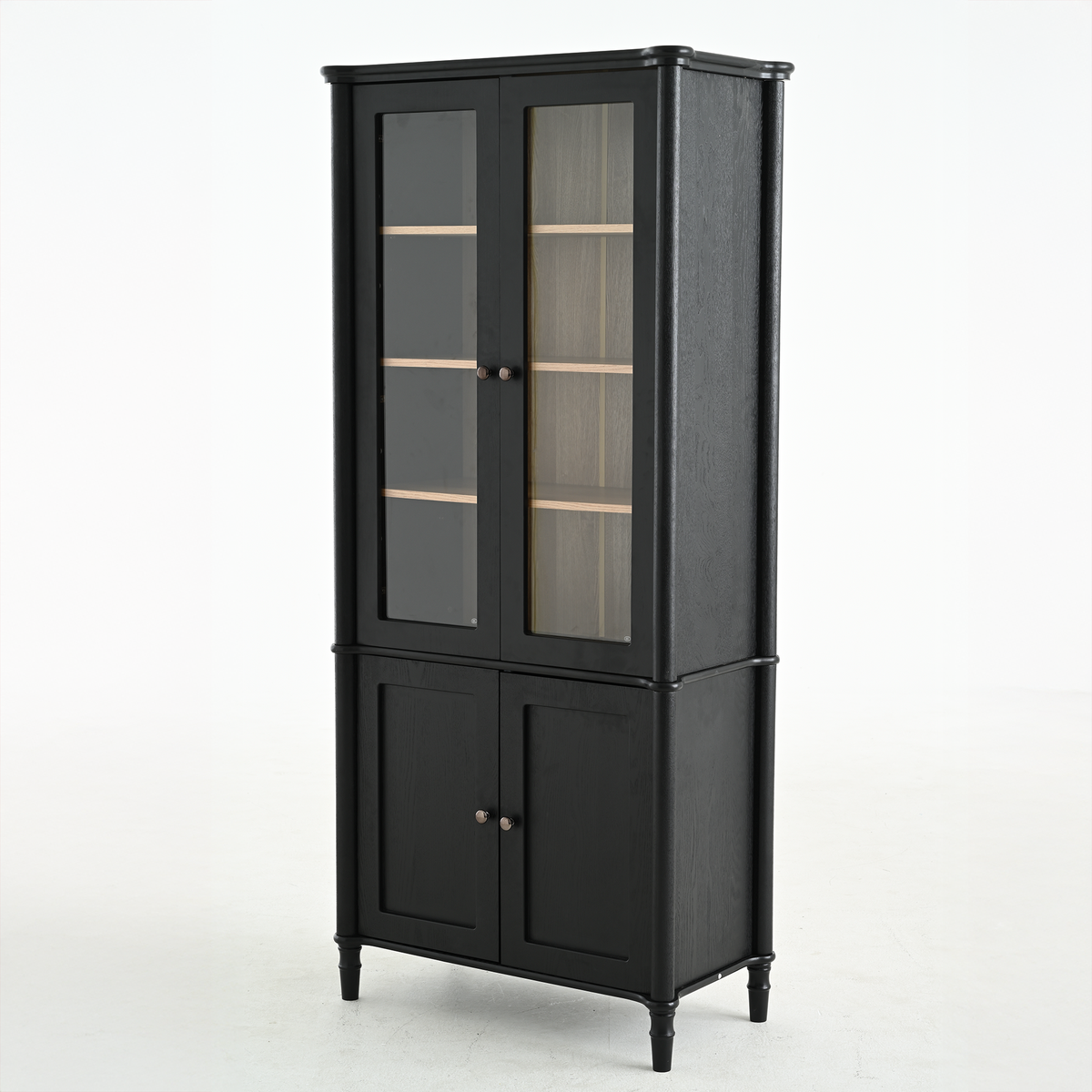 Harrison Glass Door Display Cabinet, Black