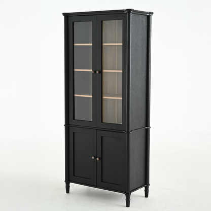 Harrison Glass Door Display Cabinet, Black