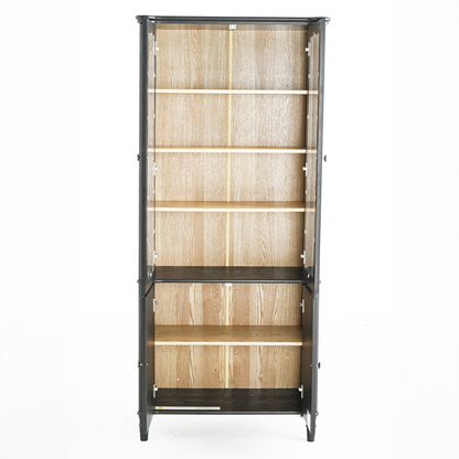 Harrison Glass Door Display Cabinet, Black