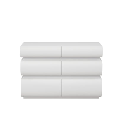 Luna Curved 6-Drawer Dresser, Soft White