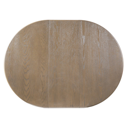 Arden Extendable Oval Dining Table, Distressed Oak Finish