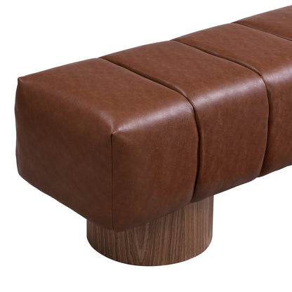 Marin Upholstered Bench – Sculpted Wood Base