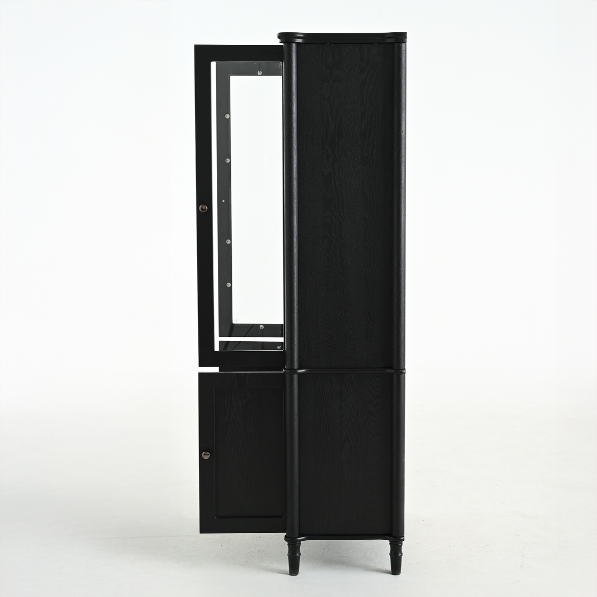 Harrison Glass Door Display Cabinet, Black