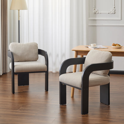 Lucien Upholstered Dining Armchairs (Set of 2), Black