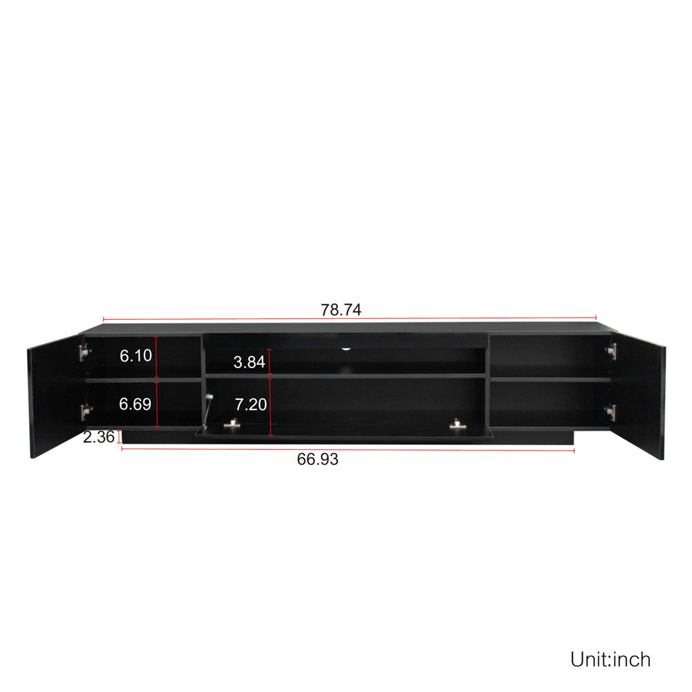 Palo TV Media Console with LED Lights, Black