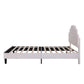 Pearl Velvet Upholstered Platform Full Size Bed, Beige