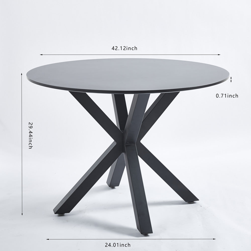 Pedestal Black Round Dining Table