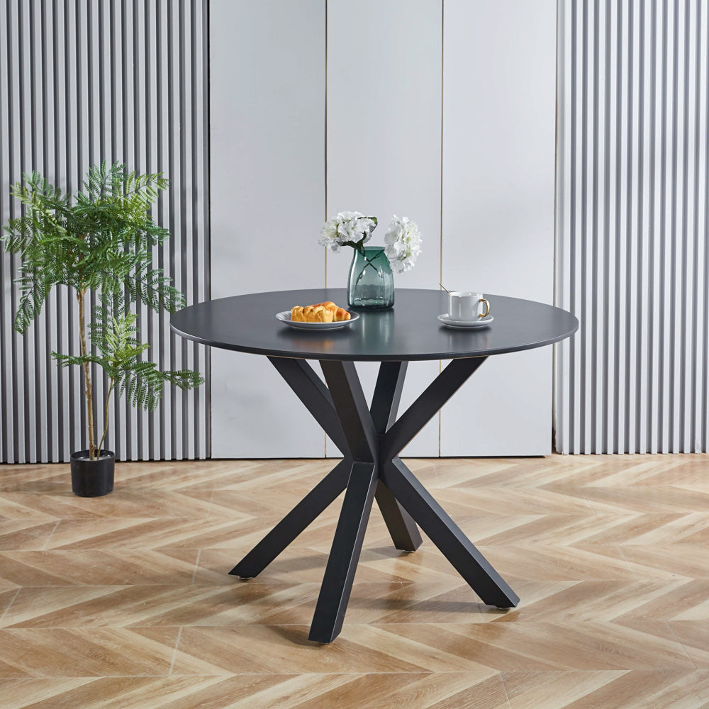 Pedestal Black Round Dining Table