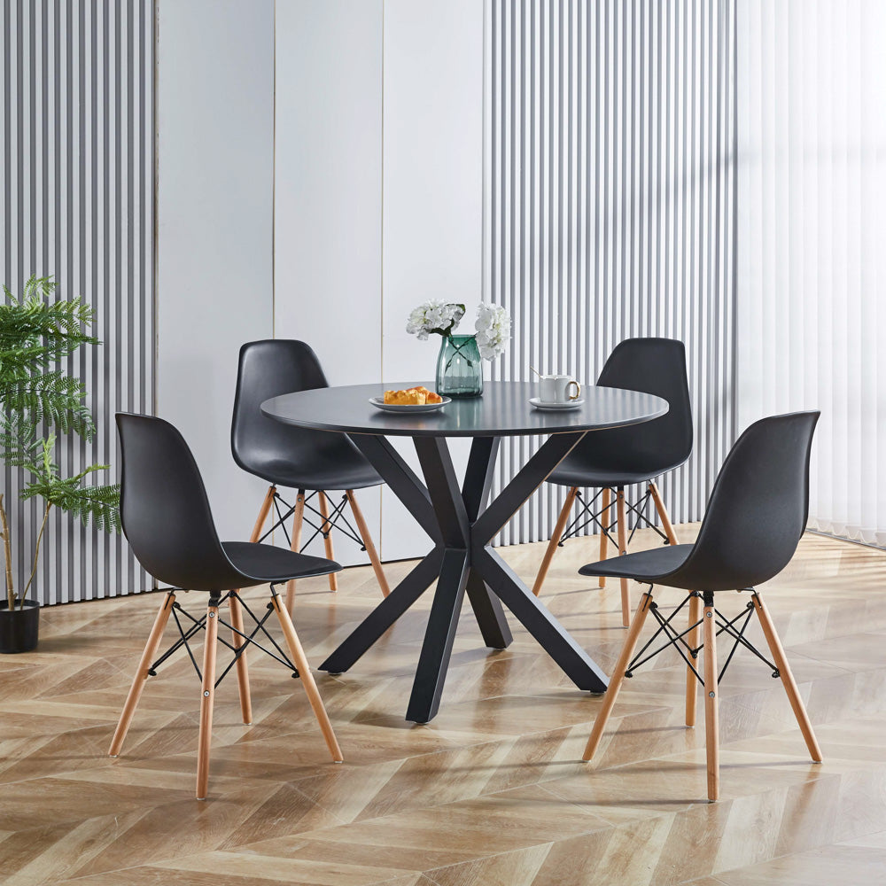 Pedestal Black Round Dining Table