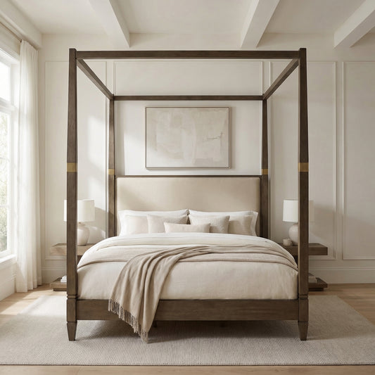 Arden Canopy Upholstered Bed, Queen