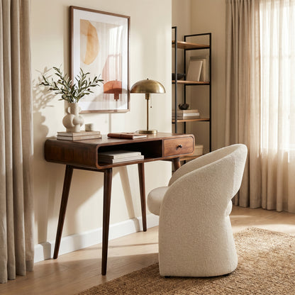 Alden Curved Mango Wood Writing Desk