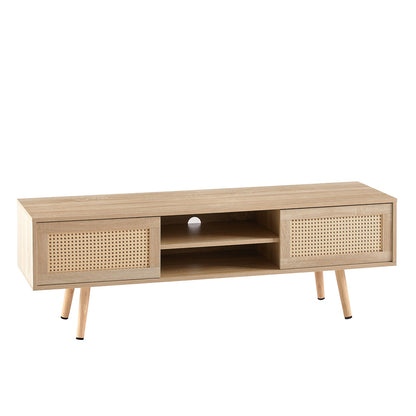 55.12" Rattan Storage TV Console