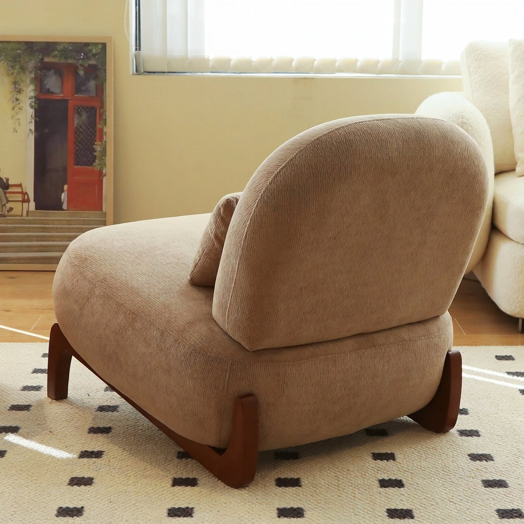 Verdana Curved Accent Chair, Camel