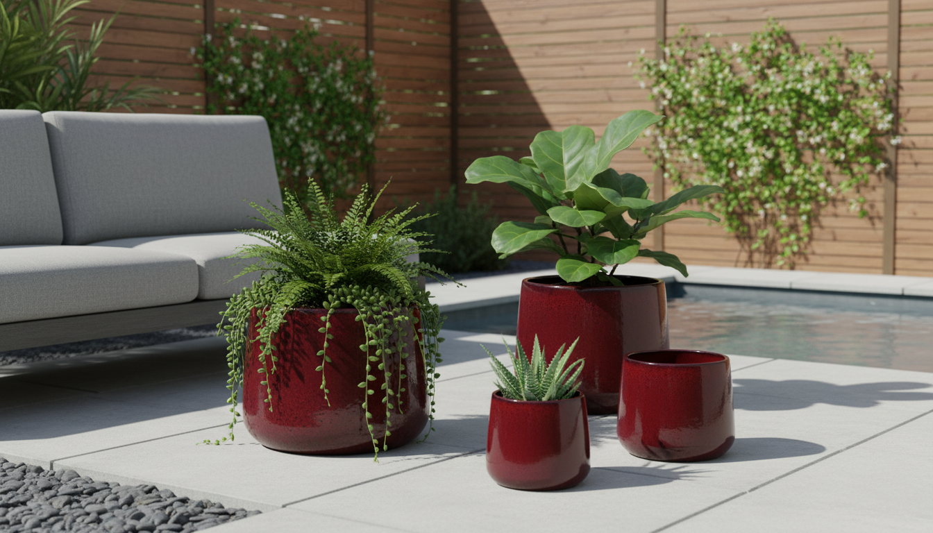 Roux Glazed Ceramic Planter Set