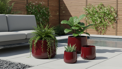 Roux Glazed Ceramic Planter Set