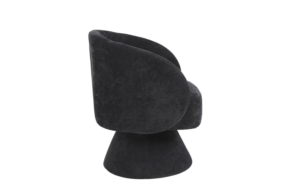 Swivel Barrel Armchair, Black