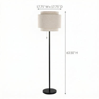 Tiered Linen Floor Lamp