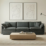 Novah Deep Lounge Chenille Sofa, Grey