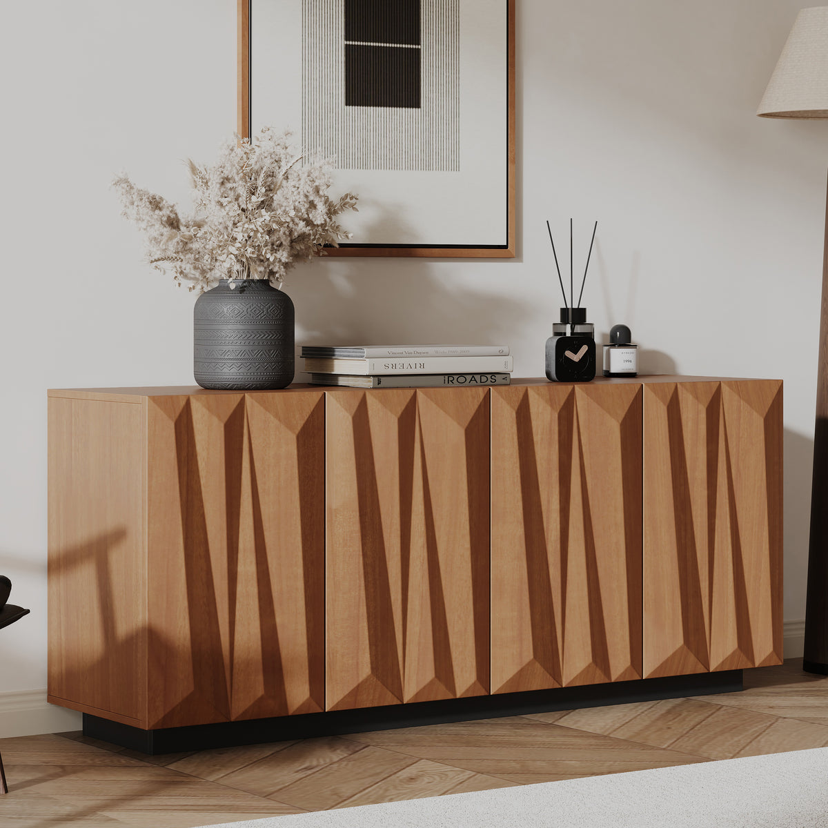 Varen Faceted Walnut Sideboard