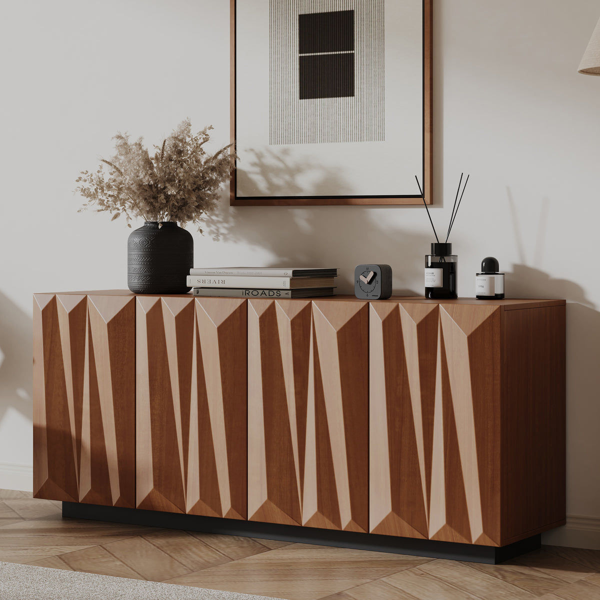 Varen Faceted Walnut Sideboard