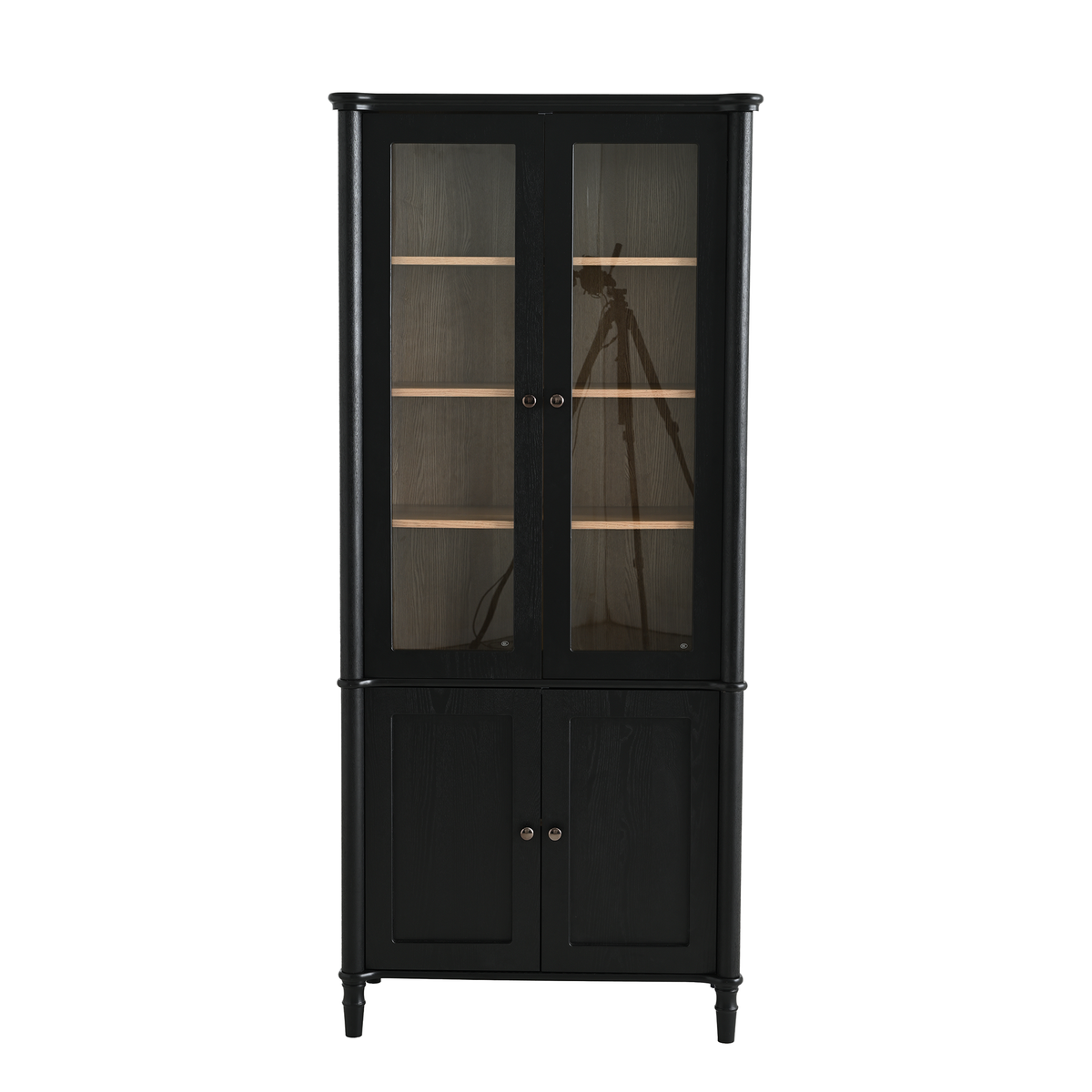 Harrison Glass Door Display Cabinet, Black