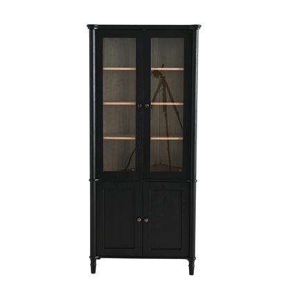 Harrison Glass Door Display Cabinet, Black