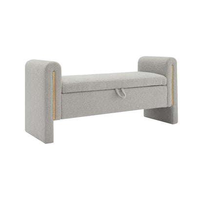 Marlowe Teddy Storage Bench, Grey