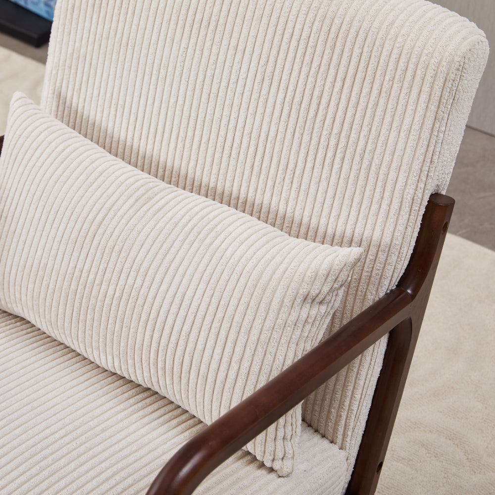 Aska Lounge Chair and Side Table Set, Walnut