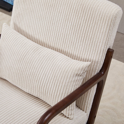 Aska Lounge Chair and Side Table Set, Walnut