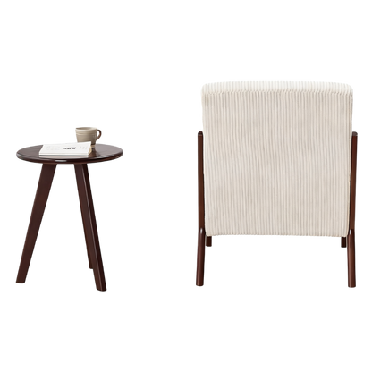 Aska Lounge Chair and Side Table Set, Walnut