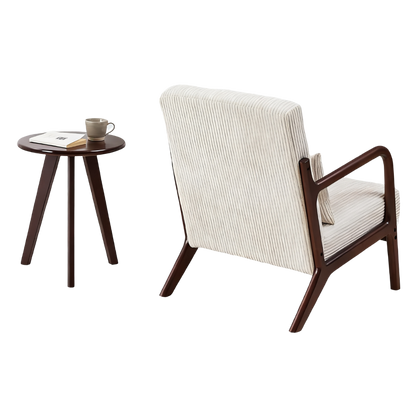 Aska Lounge Chair and Side Table Set, Walnut