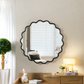 Solid Wood Wavy Round Mirror – 42” Black Finish