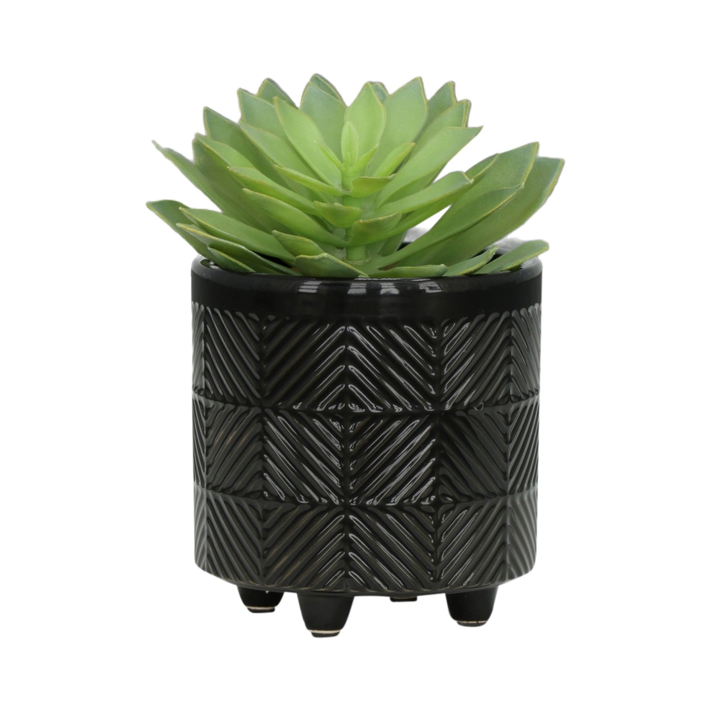 Geo Black Planter Pots, Set of 2