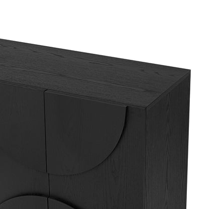 Renzo Sculpted Black Sideboard
